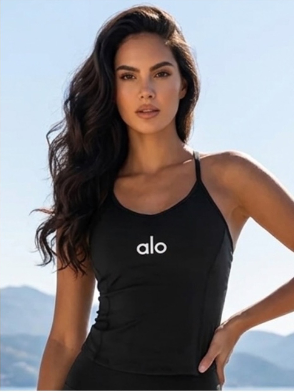 Yoga Black Logo Slim Tank